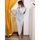 Pijama Anemona Super Soft din Catifea bleu deschis cu vipusca neagra