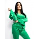 Pijama Faith Super Soft din Catifea cu volanase Verde