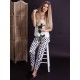 Pijama Luxury Lia din Satin Dots White&Black