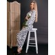 Pijama Anemona Luxury din Satin Dots White&Black
