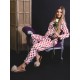 Pijama Anemona Luxury din Satin Dots White&Red 