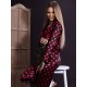 Pijama Anemona Luxury din Satin Dots Black&Red