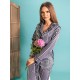 Pijama Luxury din Satin cu vipusca neagra cod PJS402
