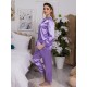 Pijama Luxury Diana din Satin cu pene Lila Very-Peri