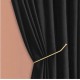Set 2 draperii Blackout din catifea Negru, 250x270cm, cu rejansa pentru sina
