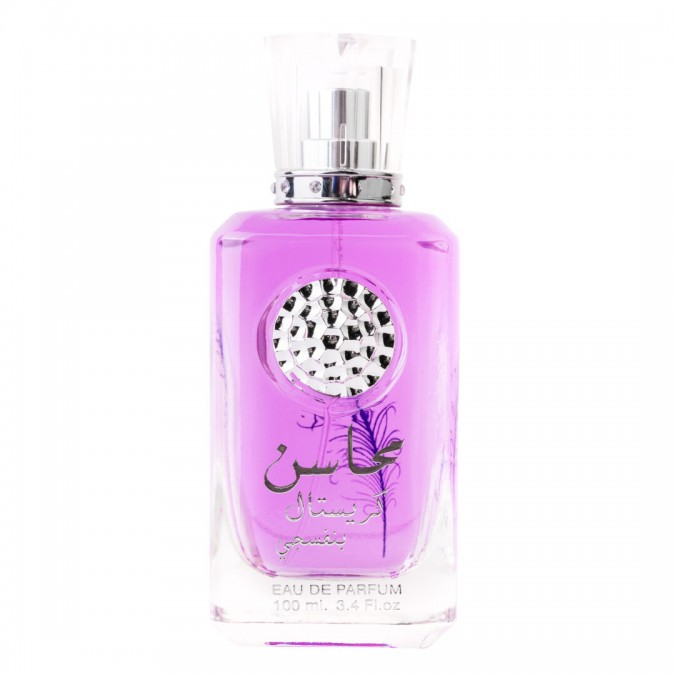 Set Mahasin Crystal Violet, Lattafa, Femei, Apa de Parfum - 100ml + Deo - 50ml
