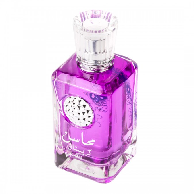 Set Mahasin Crystal Violet, Lattafa, Femei, Apa de Parfum - 100ml + Deo - 50ml