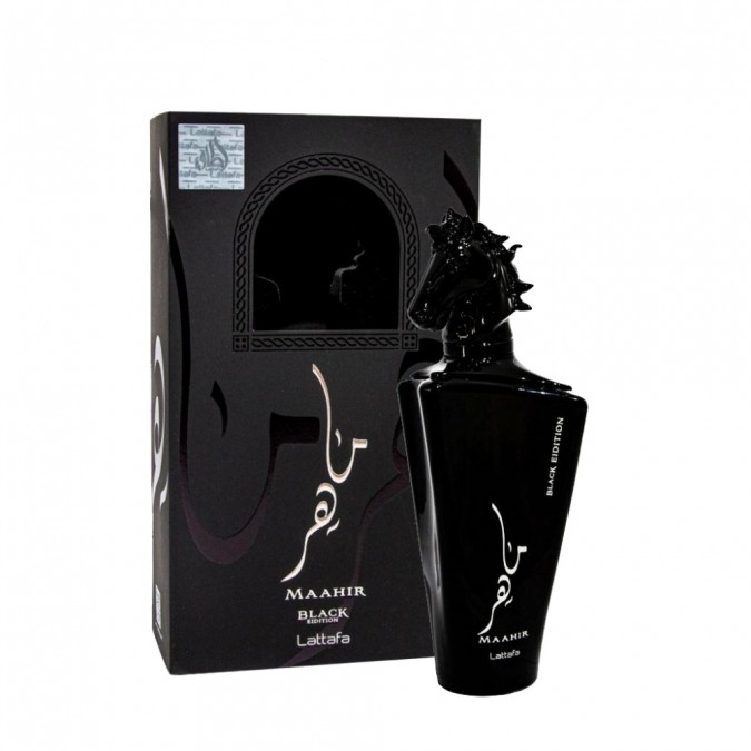 Parfum Arabesc Maahir Black Edition, Lattafa, Barbatesc, Apa de Parfum - 100ml